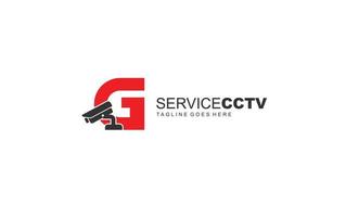 g logotipo cctv para identidade. ilustração vetorial de modelo de segurança para sua marca. vetor