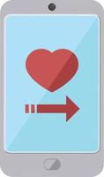 aplicativo de namoro no ícone de ilustração vetorial gráfico de telefone celular vetor