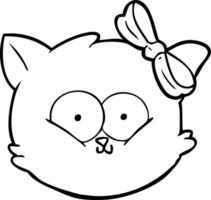 cara de gatinho bonito dos desenhos animados vetor