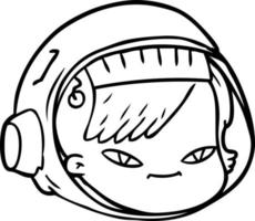 rosto de astronauta de desenho animado vetor