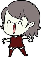 linda garota vampira feliz dos desenhos animados vetor