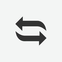 repita o ícone de vetor. símbolo de ícone de loop. recarregue a ilustração vetorial em fundo isolado. vetor