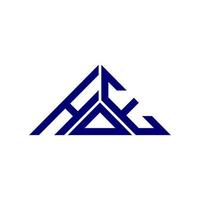 design criativo do logotipo da carta hde com gráfico vetorial, logotipo simples e moderno hde em forma de triângulo. vetor