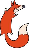 raposa pulando dos desenhos animados vetor