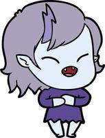 garota vampira rindo dos desenhos animados vetor