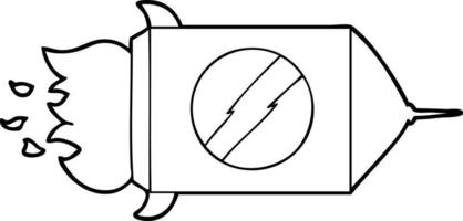 foguete espacial dos desenhos animados vetor