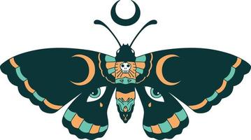 imagem de estilo de tatuagem icônica de uma mariposa vetor