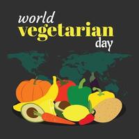 design de postagem do dia mundial do vegetariano vetor