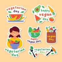 feliz dia vegetariano adesivo vetor