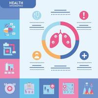 infográfico com conjunto de ícones de saúde vetor
