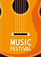 um festival de música de pôster com instrumento musical de guitarra