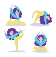 figuras femininas fazendo ioga vetor