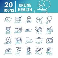 ícones de saúde online vetor