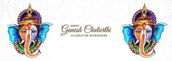 deus hindu ganesha para banner feliz festival ganesh chaturthi vetor