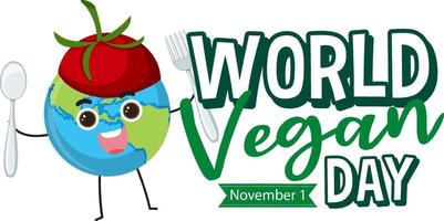 conceito de logotipo do dia mundial do vegan vetor