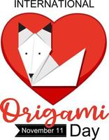 design de banner do dia internacional do origami vetor