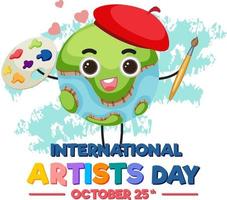 design de cartaz do dia internacional dos artistas vetor