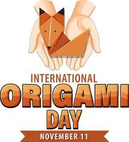 design de banner do dia internacional do origami vetor