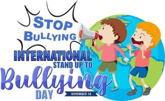 internacional stand up to bullying day design de cartaz vetor