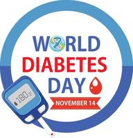 design de logotipo de fonte do dia mundial do diabetes vetor