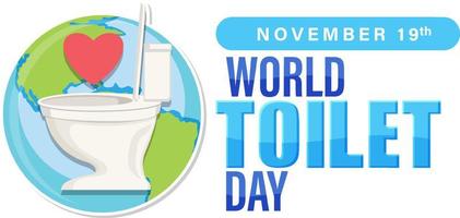 design de texto do dia mundial do banheiro vetor