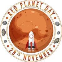 design de logotipo do dia do planeta vermelho vetor