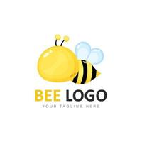 ilustração de design de desenho animado de logotipo de abelha vetor