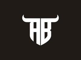 design inicial do logotipo ab touro. vetor