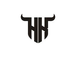 design inicial do logotipo do touro hk. vetor