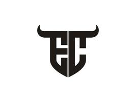 design inicial do logotipo do touro ec s. vetor