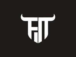 design inicial do logotipo do touro fn. vetor