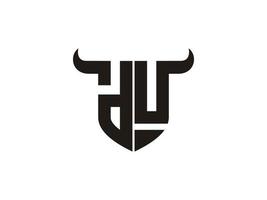 design de logotipo inicial du touro. vetor