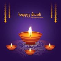 feliz diwali indiano festival religioso fundo clássico vetor