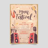 festival de festa de música em estilo criativo com design de modelo de forma moderna vetor