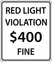 sinal de multa de violação de foto de luz vermelha vetor