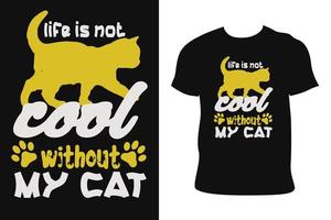 design de camiseta de gato. camiseta de gato. vetor livre de camiseta de gato.