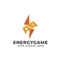 conceito de design de logotipo de jogo de energia vetor