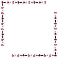 quadro de flores vermelho-preto em estilo de bordado ucraniano, vetor plano, isolado no fundo branco, quadrado