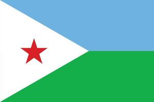 a bandeira nacional da ilustração vetorial de djibuti. bandeira da república do djibuti com cor oficial e proporção precisa. bandeira civil e estadual vetor