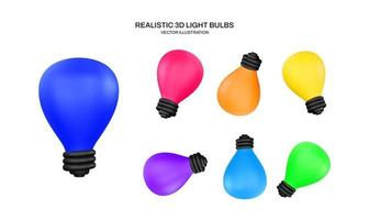 ilustração vetorial realista de lâmpadas 3d vetor