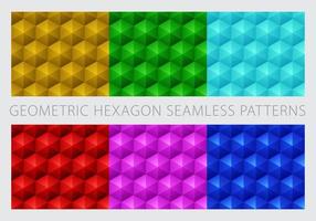 conjunto colorido de padrões geométricos de hexágono sem costura vetor