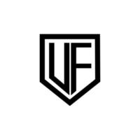 design de logotipo de carta uf com fundo branco no ilustrador. logotipo vetorial, desenhos de caligrafia para logotipo, pôster, convite, etc. vetor