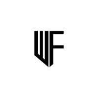 design de logotipo de carta wf com fundo branco no ilustrador. logotipo vetorial, desenhos de caligrafia para logotipo, pôster, convite, etc. vetor