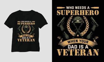 modelo de design de camiseta do dia dos veteranos vetor