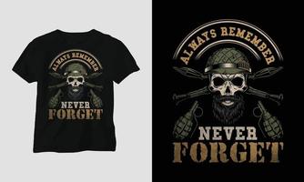 modelo de design de camiseta do dia dos veteranos vetor