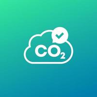 ícone neutro de carbono com gás co2 vetor