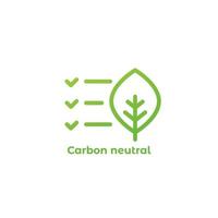 ícone neutro de carbono, sinal vetorial vetor