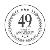 vetor de ilustração de logotipo de aniversário de luxo 49. ilustração vetorial grátis