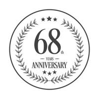 vetor de ilustração de logotipo de aniversário de luxo 68. ilustração vetorial grátis