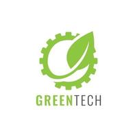 logotipo de tecnologia eco verde vetor